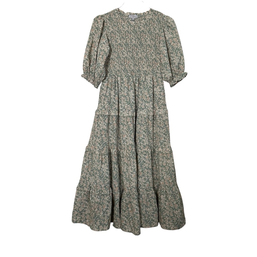 Polagram Green Floral Long Sleeve Dress